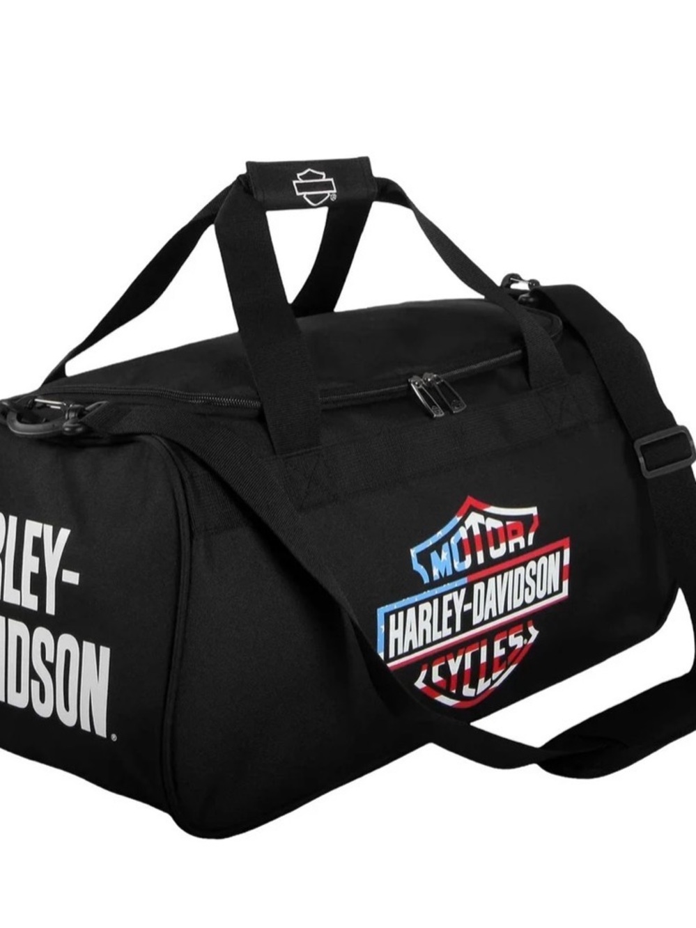 Harley-Davidson Black Duffel with Red, White & Blue Logo